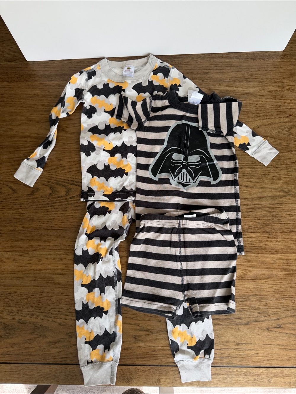 Hannah Anderson Kids Darth Vader Stripe and Batman Pajama Sets